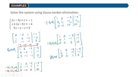 solving 3x3 linear system by gaussian elimination worksheet answers